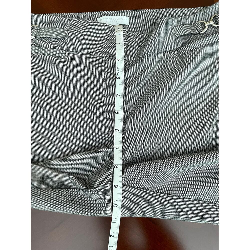 New York & Company Stretch Size 8 Average Womens Dress Pants Straight Leg Silver - Picture 9 of 10